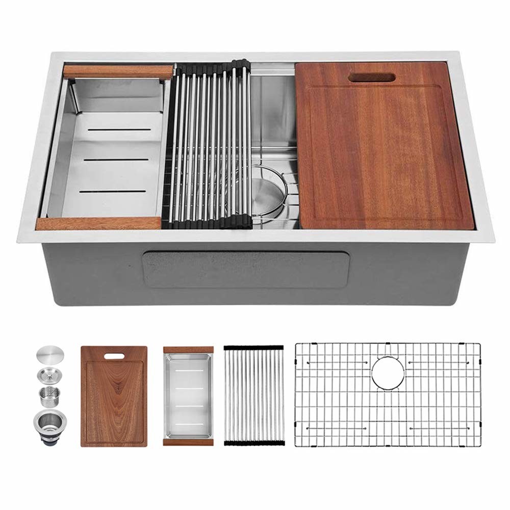 Handmade Kitchen Workstation Stainless Steel Sink For Welding Lavaplatos