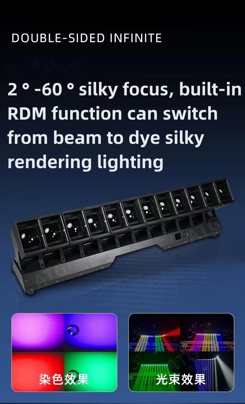 12 Heads LED Bar Moving Head Light 3in1 Wave Beam Lighting For Stage Lighting