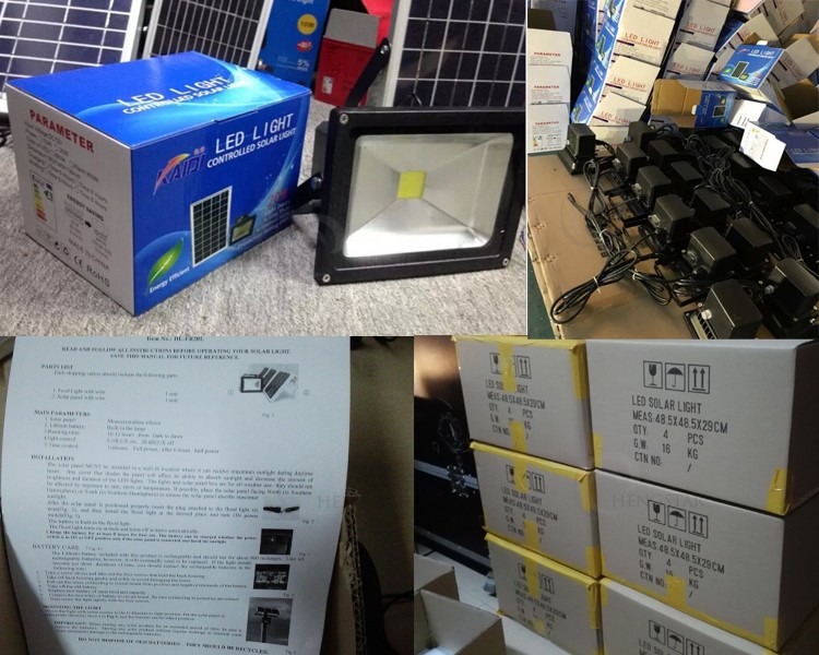 Outdoor Solar Powered LED Flood Light High Brightness 40W 60W 100W 200Watt