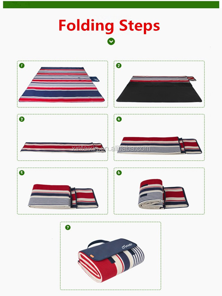 HIGH QUALITY outdoor fitness foldable waterproof picnic floor mat, folding beach mat