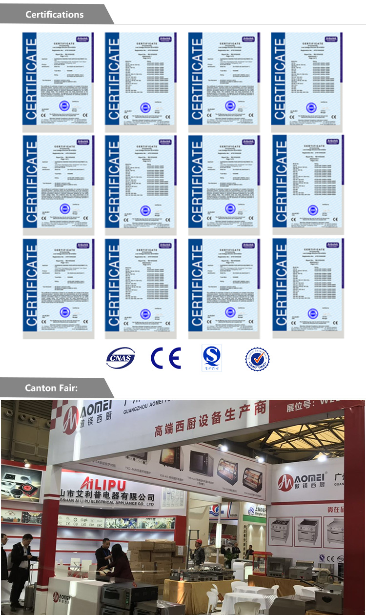 Fast Food Electric Food Warmer Display Pastry Showcase with 220V 250W Voltage Customize