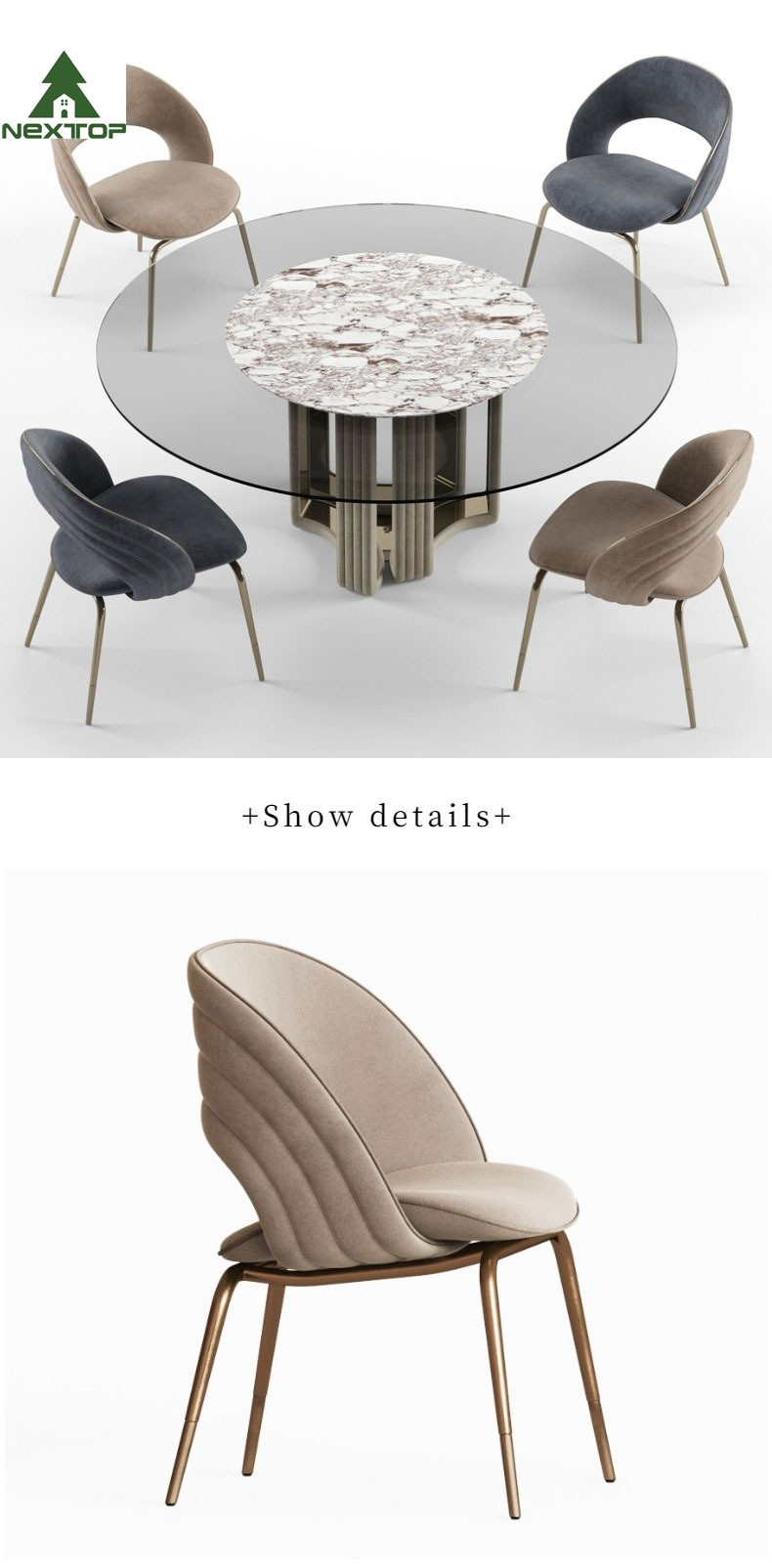 Modern Luxury Deluxe Gold Metal Fabric Single Chair Hotel Banquet Restaurant