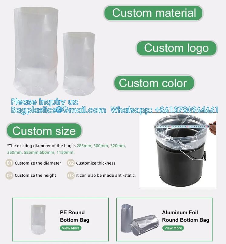 Heavy Duty Large Plastic Round Bottom Drum Liner Bag 55 Gallon Drum Liners Plastic Drum Liner Bag For 200ltr