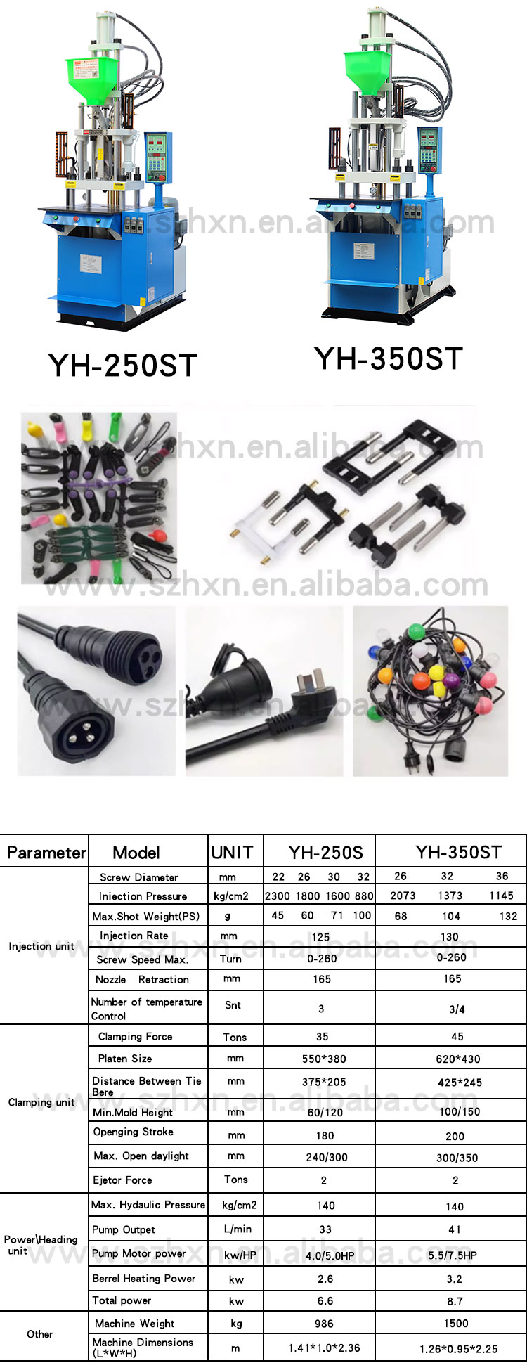 VERTICAL YH-550ST 55t Injection Molding Machine for Wire Harness Connector Cable Insert