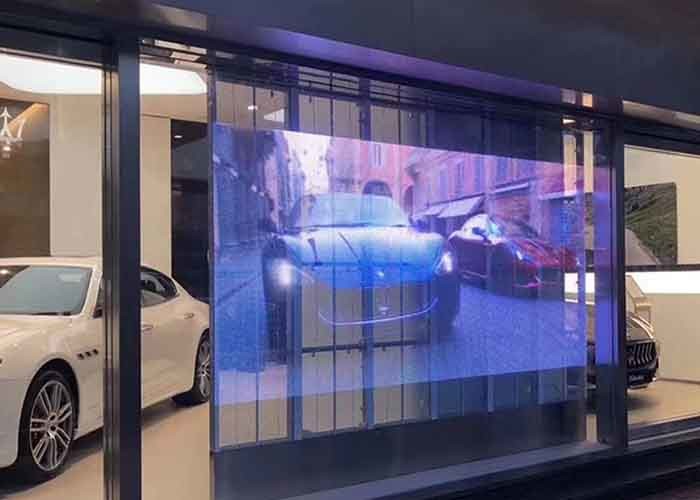 Indoor Transparent Glass Window 1920Hz 1000X500mm LED Display Screen