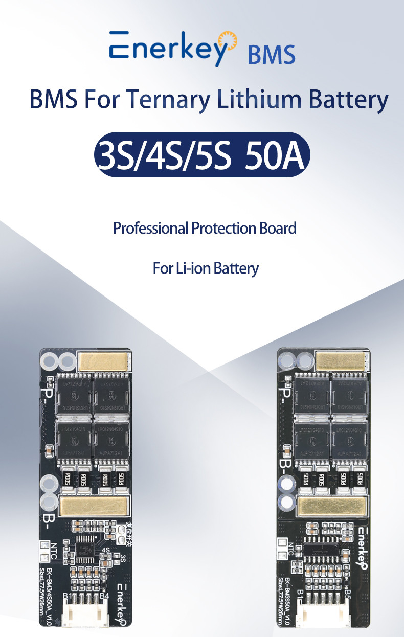 Enerkey 5S 50A 3.2V 3.7V 18650 BMS Lithium Battery Cell PCB BMS Protection Board For Home Storage System