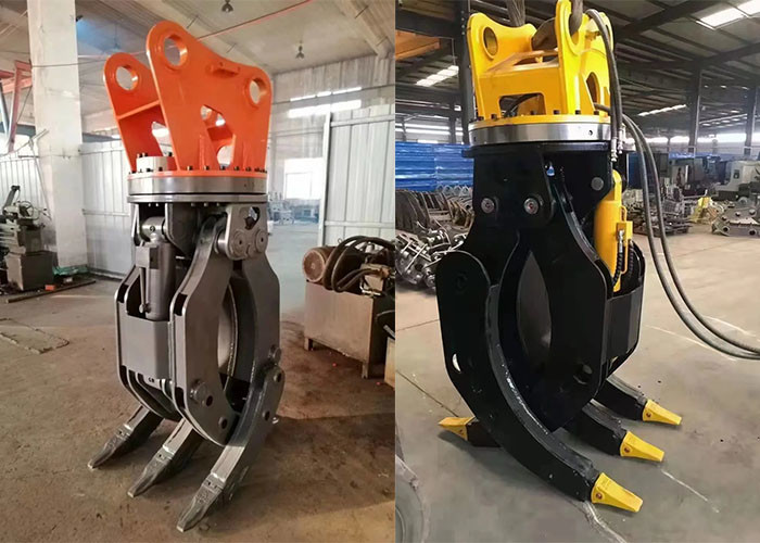 6-8T Excavator Attachments Hydraulic Grapple For Grabbing Log Stone