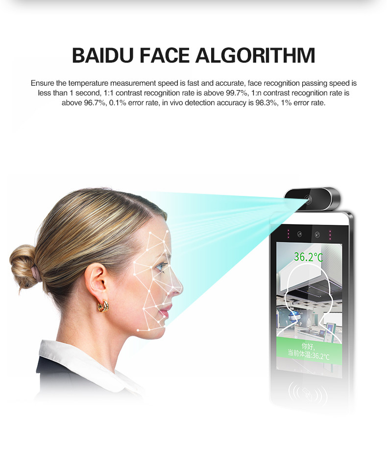 Intelligent Infrared Face Detection Thermometer Attendance Punch In Machine