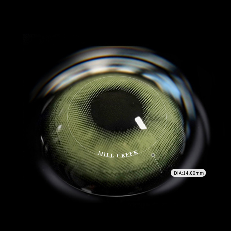 Custom ISO13485 Green Eye Contact Lenses Non Prescription 14mm