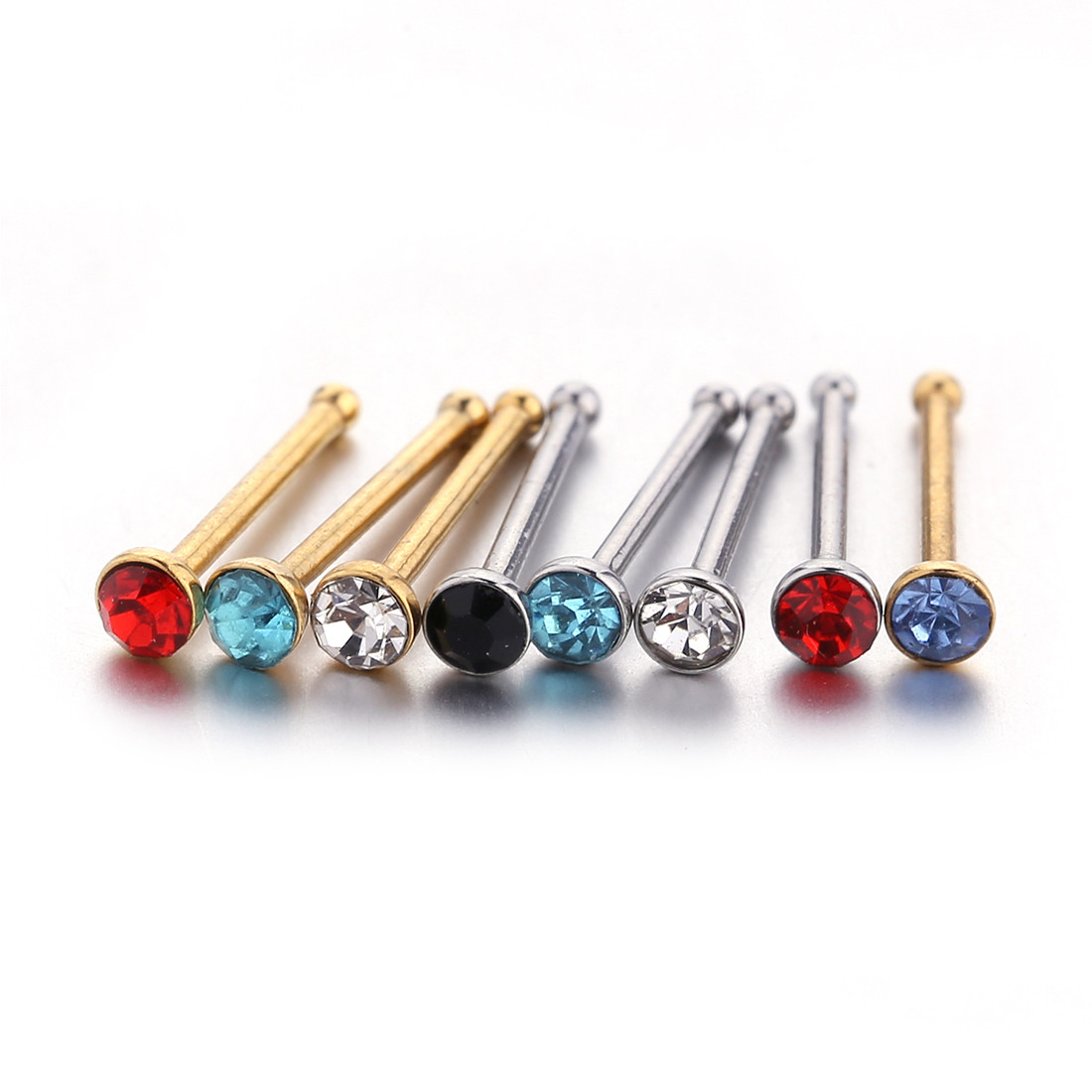 USA hot selling white zircon gold plated nose ring nose stud body piercing jewelry