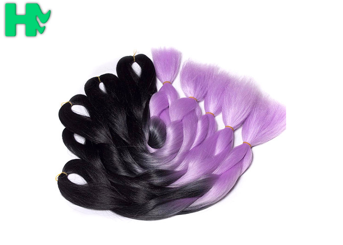 Ombre Braiding Wave Synthetic Hair Pieces No Lice Rainbow Color For Women