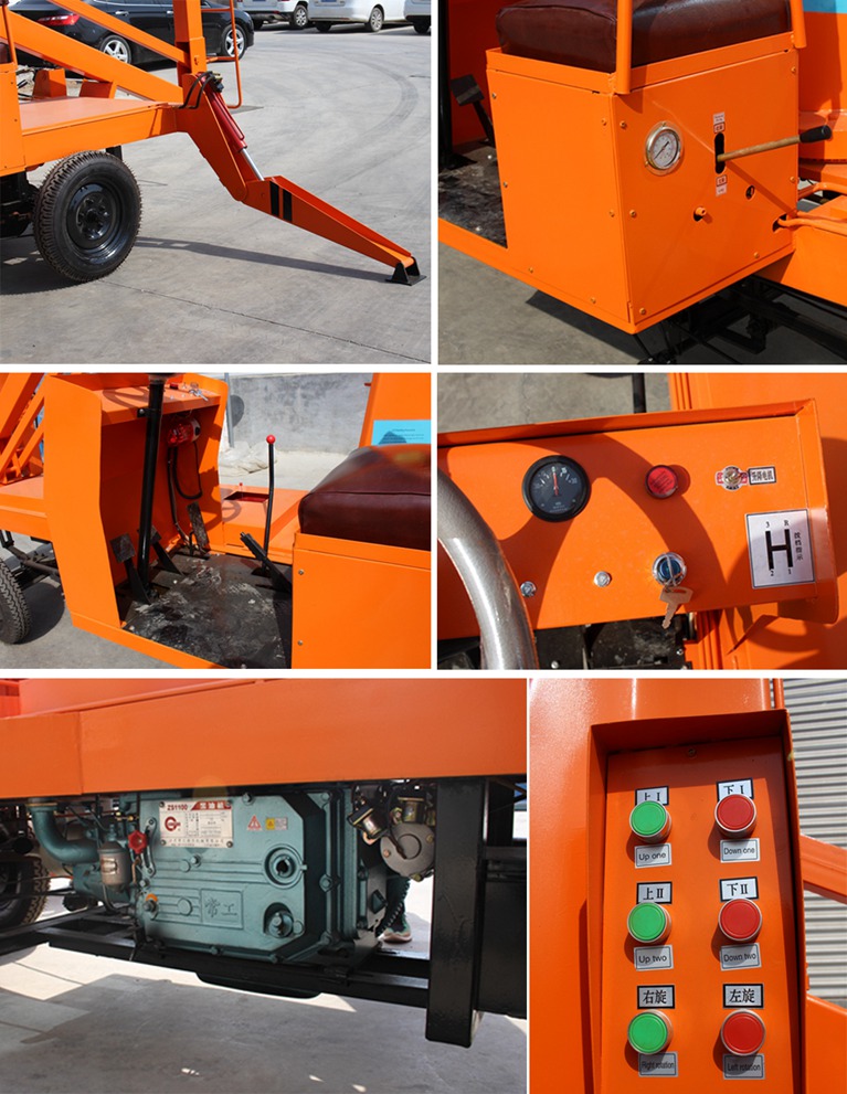 Diesel Power Self Propelled Crank Arm Lift with 10m Platform Height