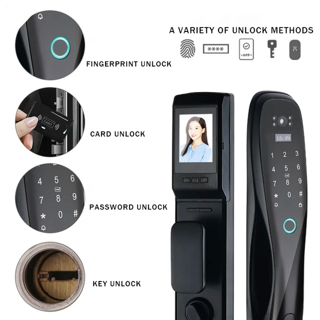 Apartment / Home Fingerprint Sensor Door Lock For Glass Door / Wood Door