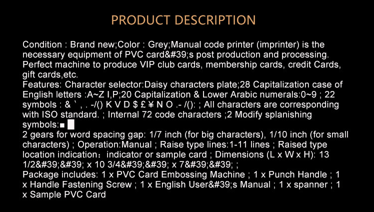 PVC Card Embosser Stamping Machine for Plastic Card Making
