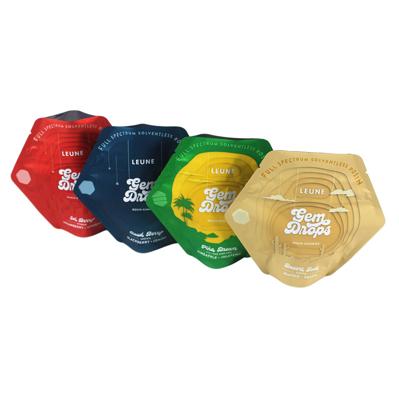 Childproof Zipper Holographic Die Cut Mylar Bags Special Shape