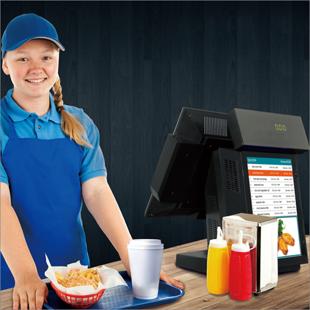 15 inch POS machine with Linux and Winsystems 5 wire resistive touch screen 2G DDR3 32G SSD