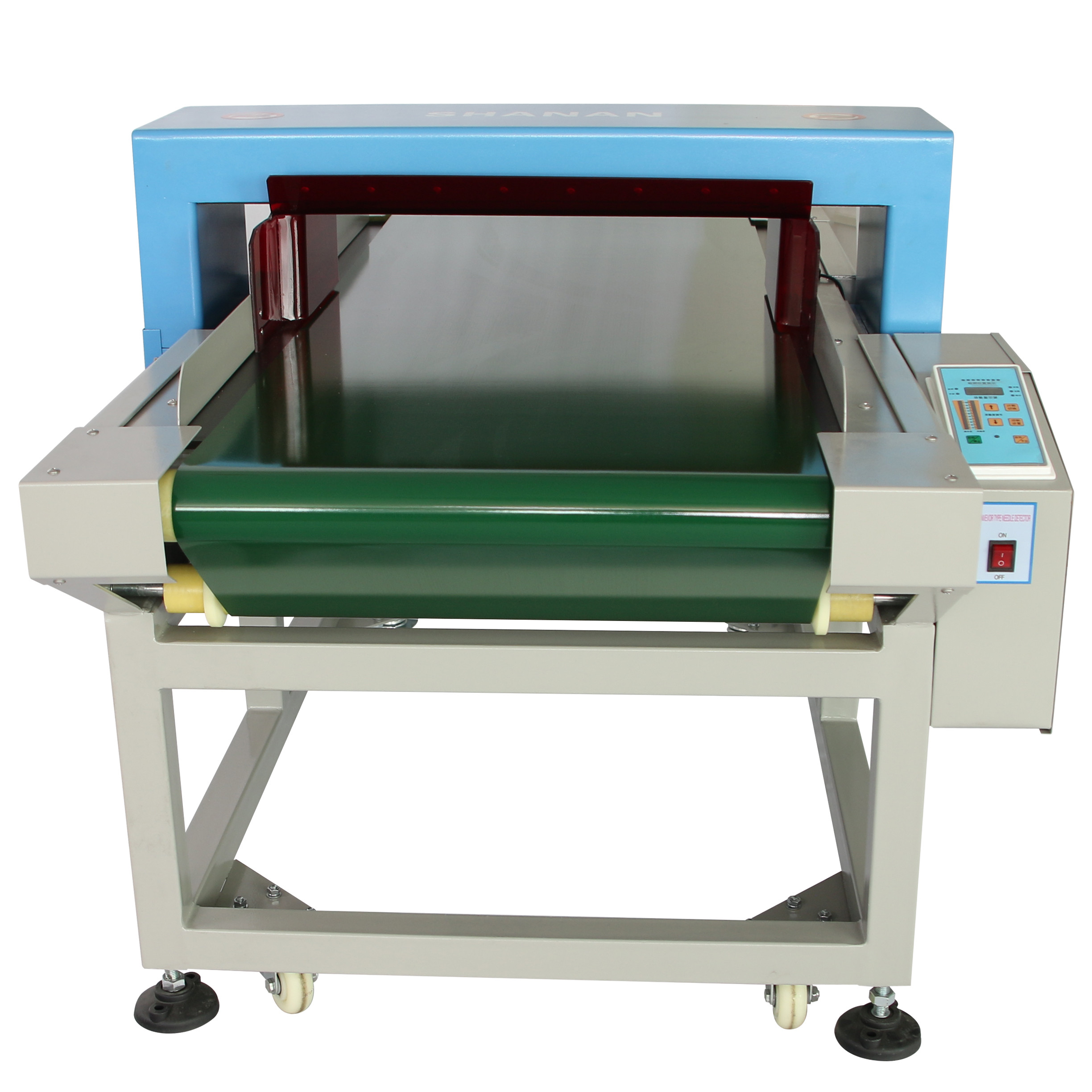 ABS Shell Conveyor Type Needle Detector 3 Ways To Alarm Sound Light And Frequency