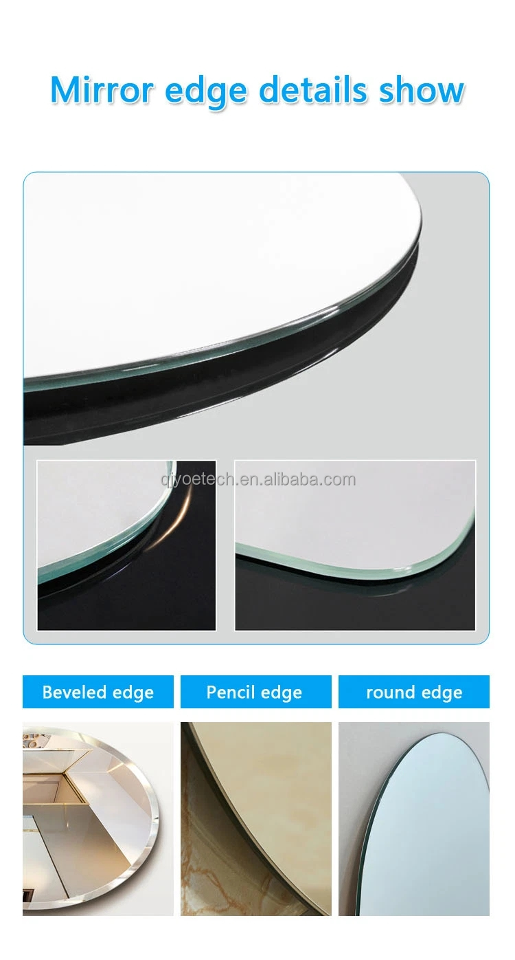 Modern Irregular Shape Silver Glass Mirror for Bathroom Living Room Decorative Accent