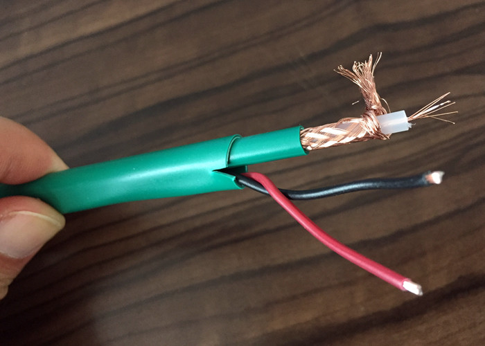 Kx7+2C RG Coaxial Cable , Siamese Coaxial Cable For CCTV 7*0.2BC Stranded Conductor