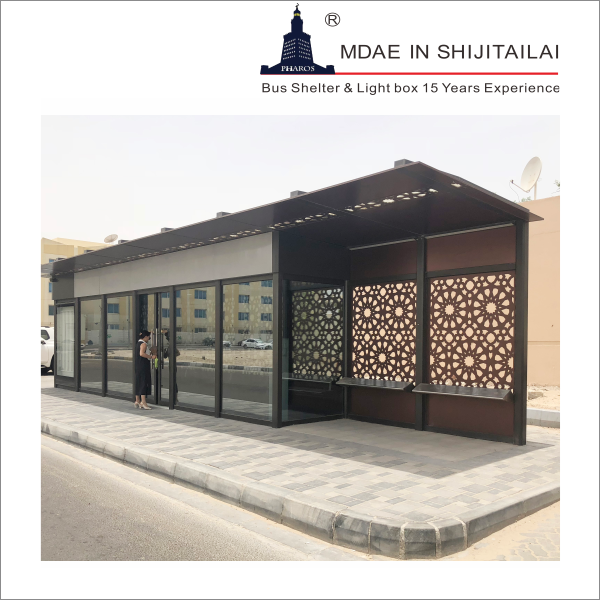 Tempered Glass WiFi T8 L4.5m Modern Bus Shelter