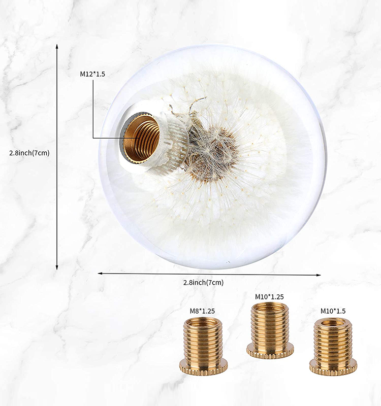 Dia57mm Resin Shift Knob Ball Head With Adapters Easy Install