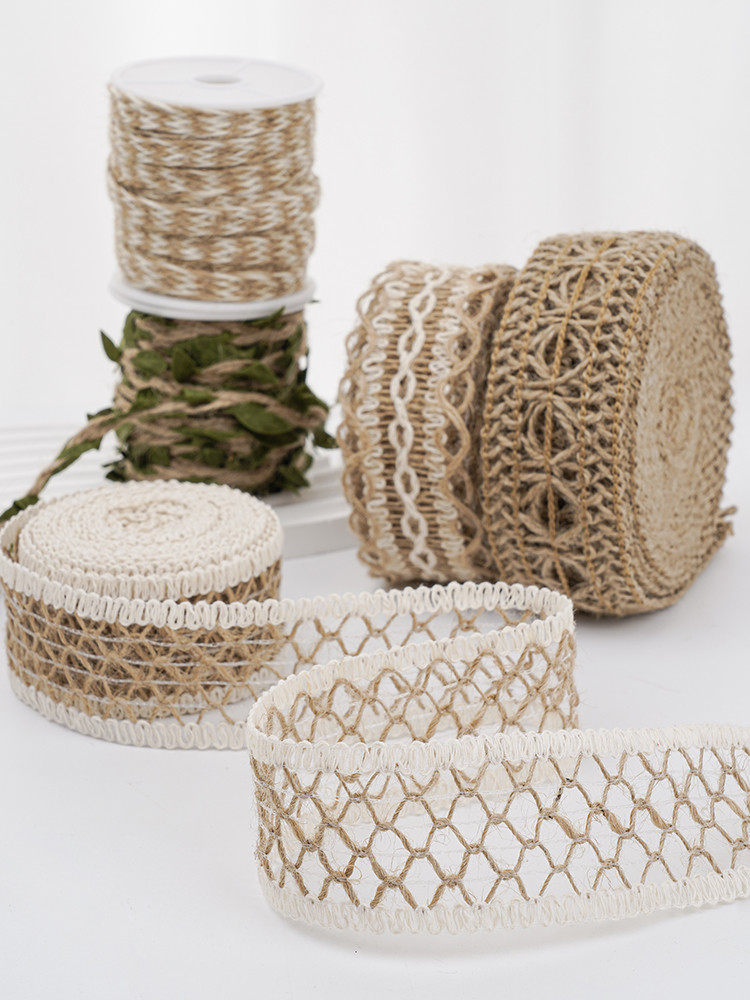 Christmas Brown Burlap Ribbon 5mm-45mm Wired Burlap Ribbon