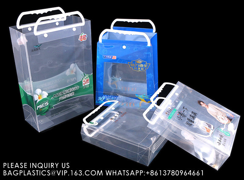 Plastic Hard Handle Bags, Handle Shopping bags, handle shipper, handle gift bags, white handle handy bags