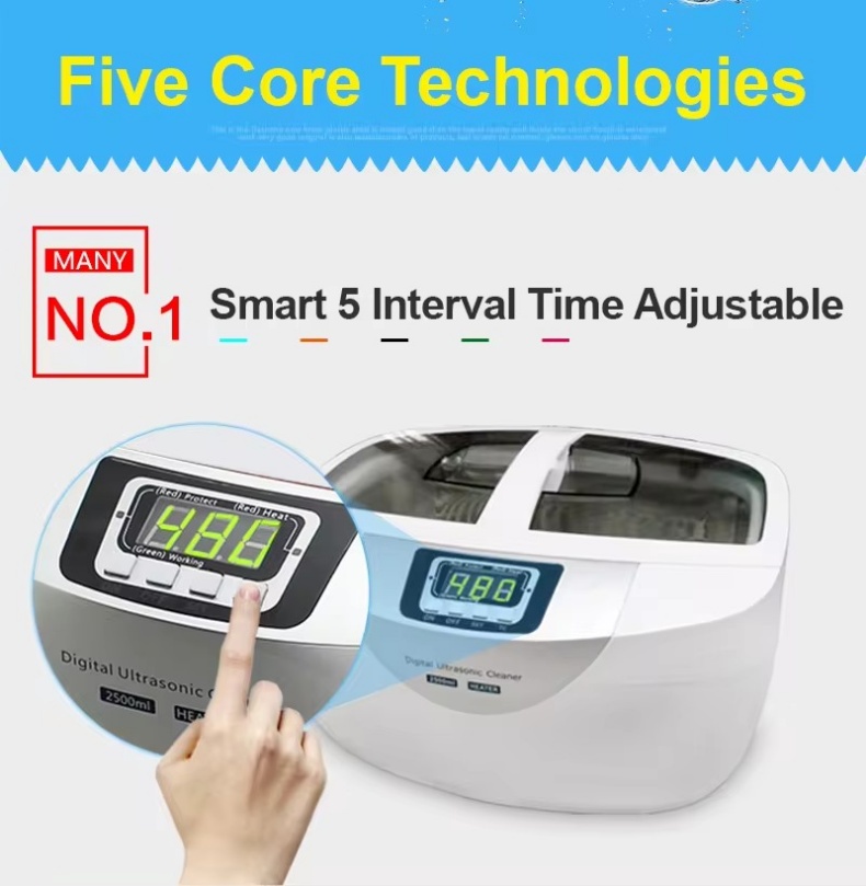 2.5L Dental Ultrasonic Cleaner Multi Purpose Cleaning Function Digital Ultrasonic Cleaner