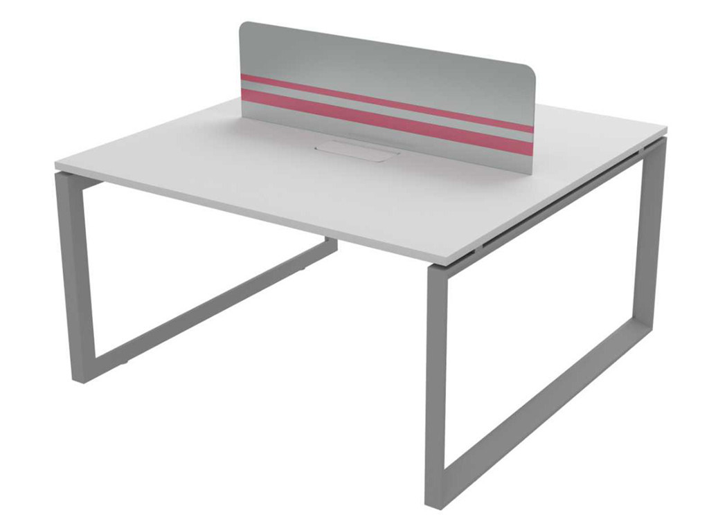 4 Seater Office Ergonomic Workstation Table Desk Linear Open E0 Grade For Staff