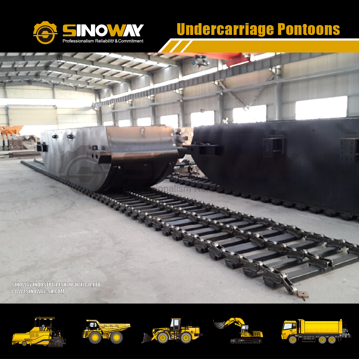 Hydraulic Undercarriage Pontoons Floating Pontoon Soft Terrain Land Reclamation