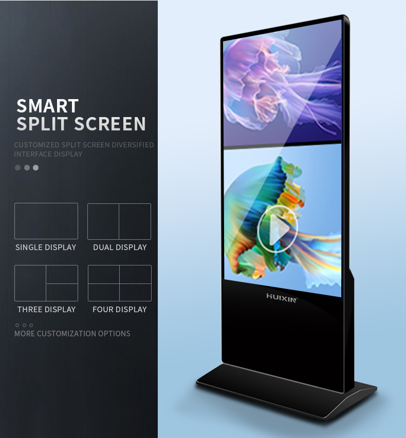 High Brightness Floor Standing Advertising Digital Signage Display Kiosk Digital Signage and Displays
