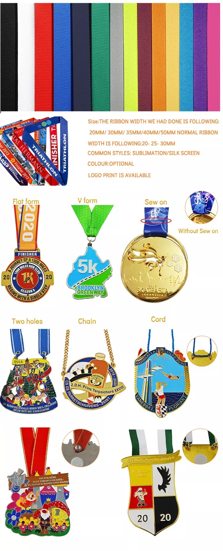 Wholesale OEM Factory Custom Medallion Sport Medal Enamel Marathon Medals Gold Award