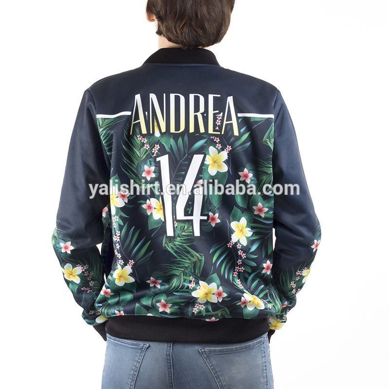OEM wholesale customize women bomber jacket all print sublimation print