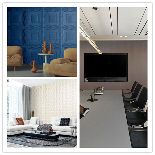 Modern Design Embossed Veneer Acoustic Panels 1200x2400mm for Office Use