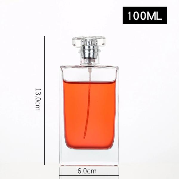 Square Rectangle Empty Clear Small Glass Perfume Bottles With Square Crystal Cap