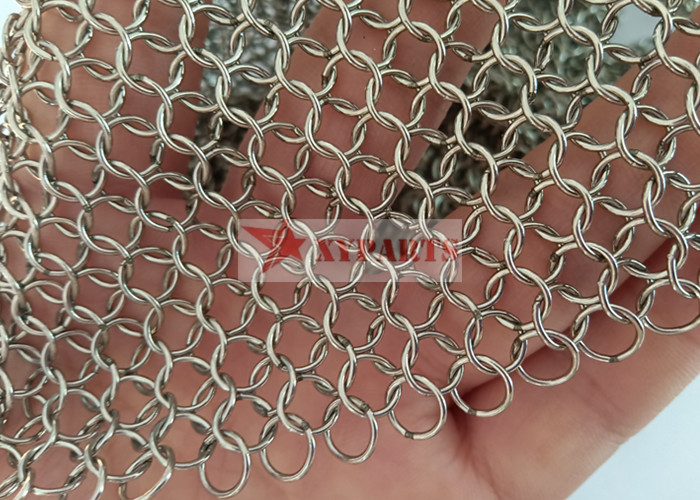 Welded Type Stainless Steel Chain Mail Ring Mesh Drapes By 7mm Mesh