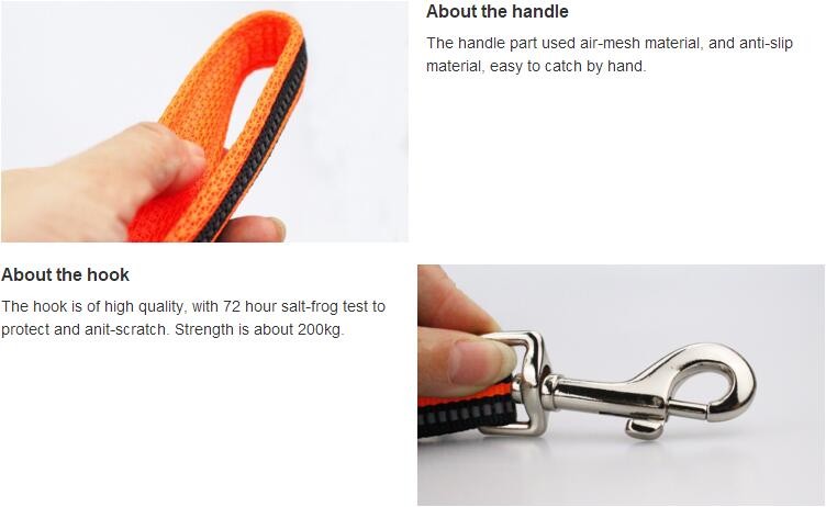 Real Nylon Adjustable Dog Leash For Safety , Custom Logo Reflective Dog Leash