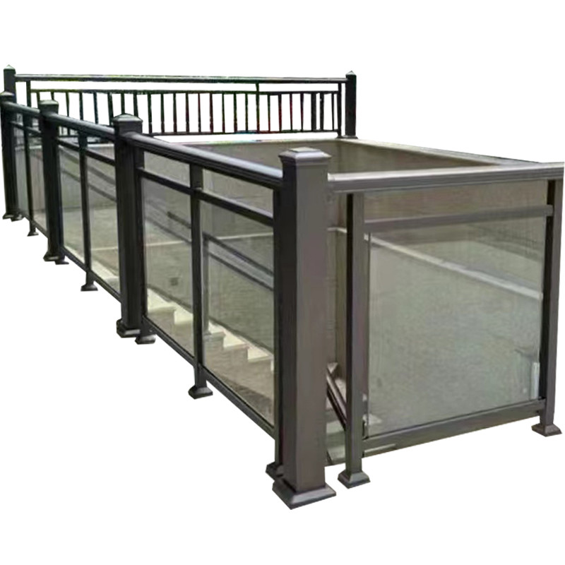 Black Stainless Steel Aluminium Glass Handrail Balcony Railing U Channel ODM