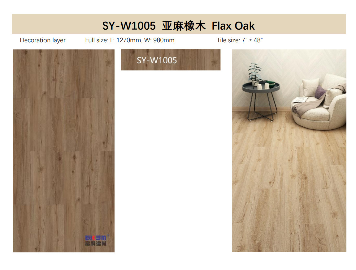 Flax Oak SPC Flooring 4mm GKBM Greenpy SY-W1005 Stone Composite Flooring
