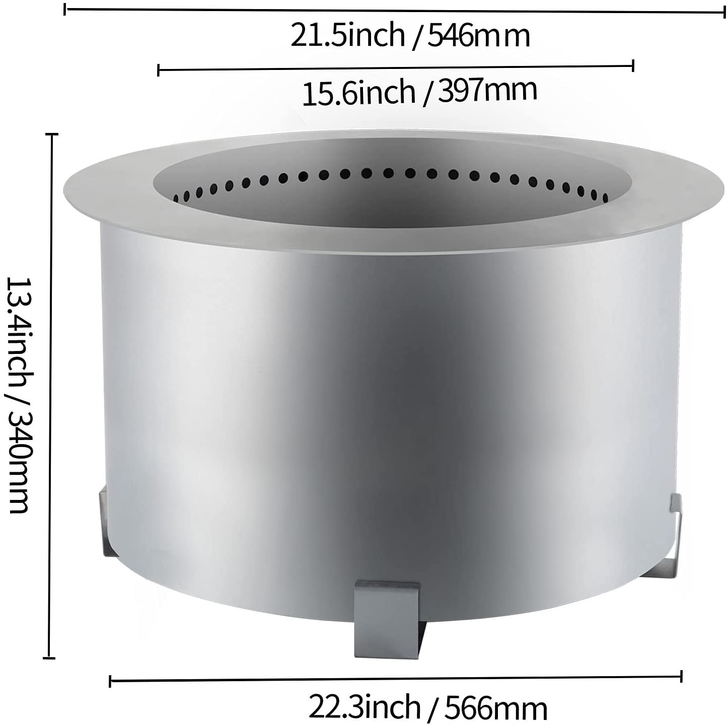 Stainless Steel Bonfire Stove Smoke Free Fire Pits Outdoor Wood Burning