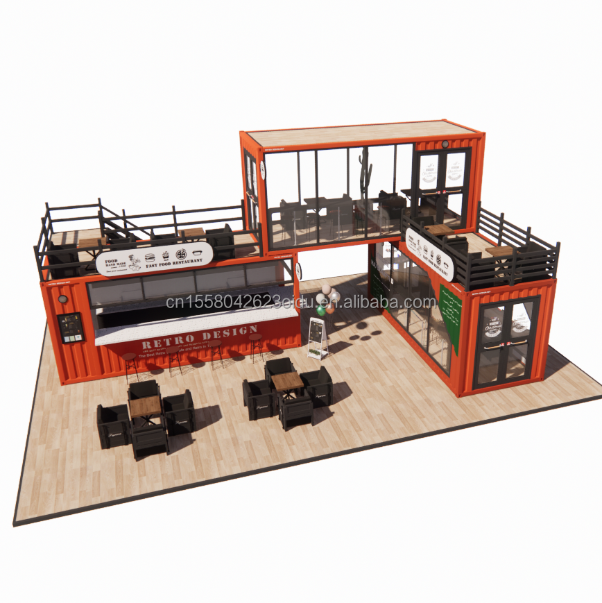 20ft Prefabricated Customized Mobile Coffee Shop Container Bar in with Customized Color and Galvanized Steel Bending