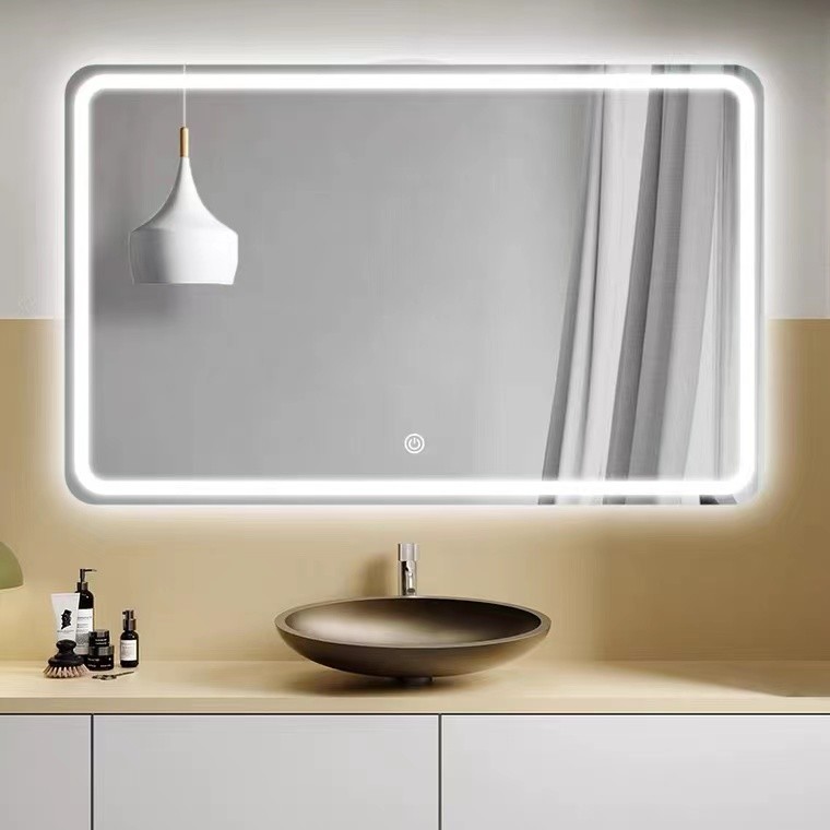 Wall Mounted LED Bathroom Mirrors Defogging Screen For TV Shopping