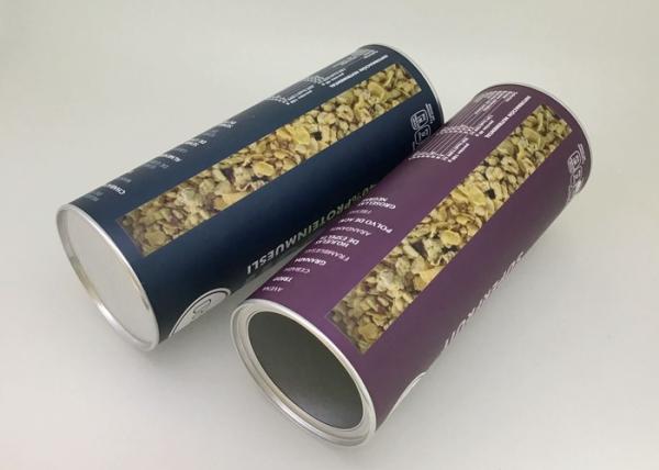 Aluminium Foil Lining Paper Tube Packaging / Oatmeal Container 83mm Diameter