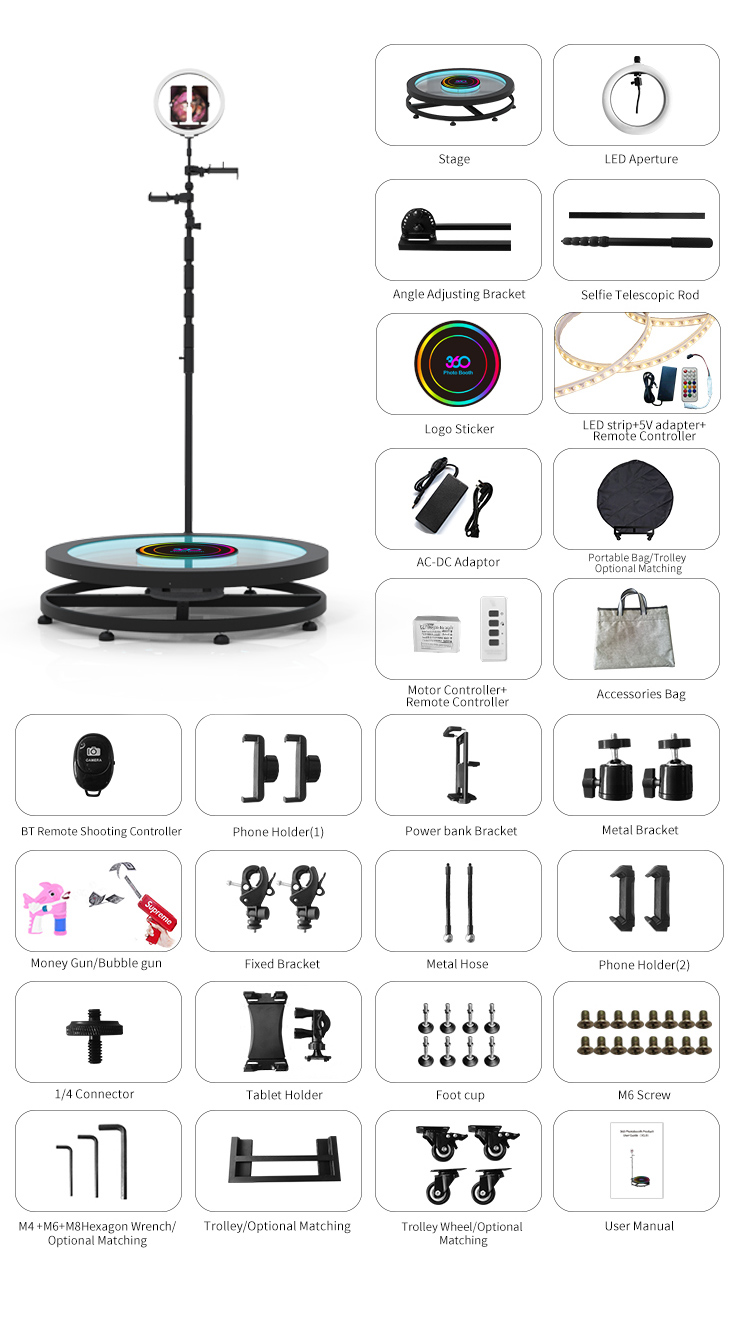 Automatic Slow Motion 360 Photo Booth Platform Remote Control for Wedding