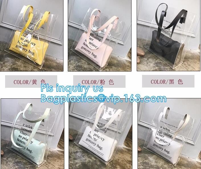 Toiletry Cosmetic Pvc Handle Bag, pvc bag withTube handle custom popular pvc bag wholesale, Waterproof Transparent Cosme