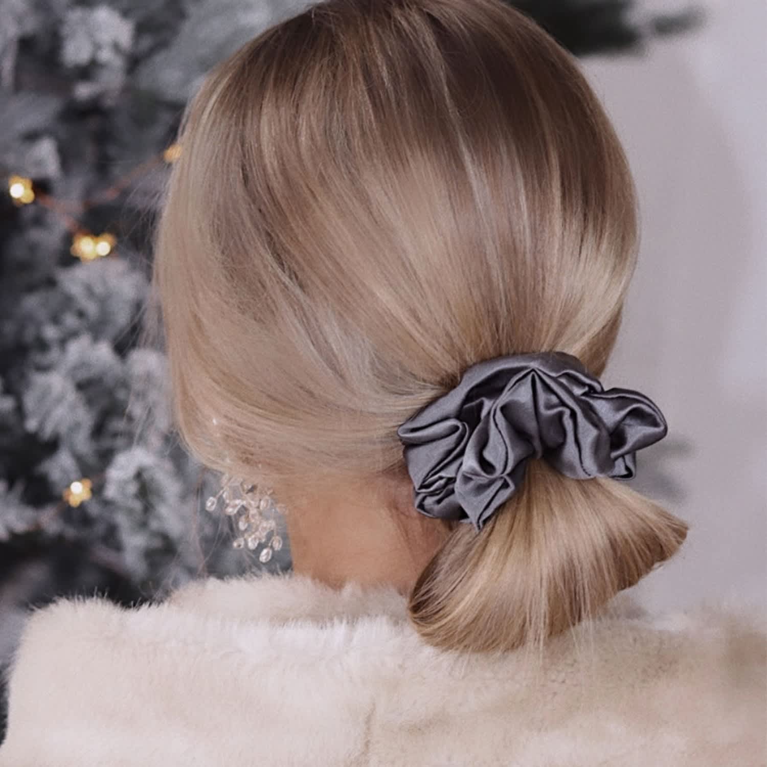 Custom 22mm Mulberry Silk Scrunchies 0.03kg Elastic Hair Bands