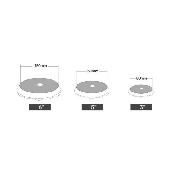 4 Inch 80mm Purple Waffle Foam Pad - Velcro Medium-Heavy Cutting Buffing Pad