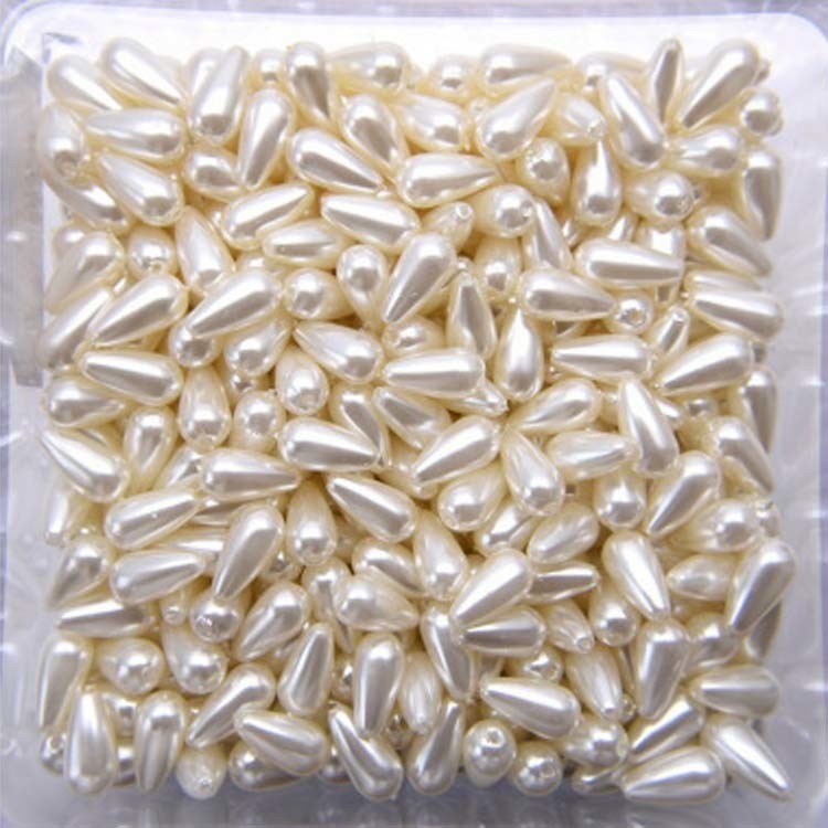 High Quality ABS Plastic Bead 6mmx12mm Drop Imitation Cream Pearls for DIY Handiwork