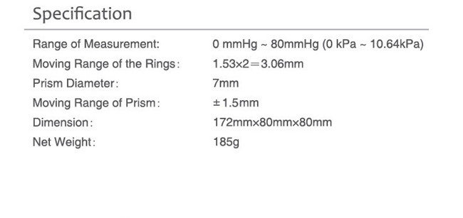 Ophthalmic Equipment Applanation Tonometer , Ophthalmic Tonometer
