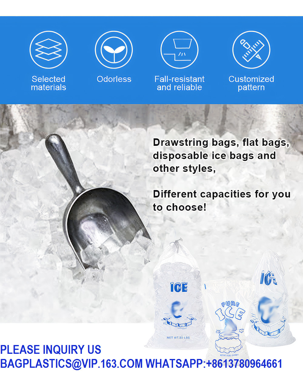 5 Lb. Plastic Drawstring Ice Bags 9 X 17 Inch Heavy-Duty Plastic Ice Bags With Plastic Draw String (2mil Thickness)
